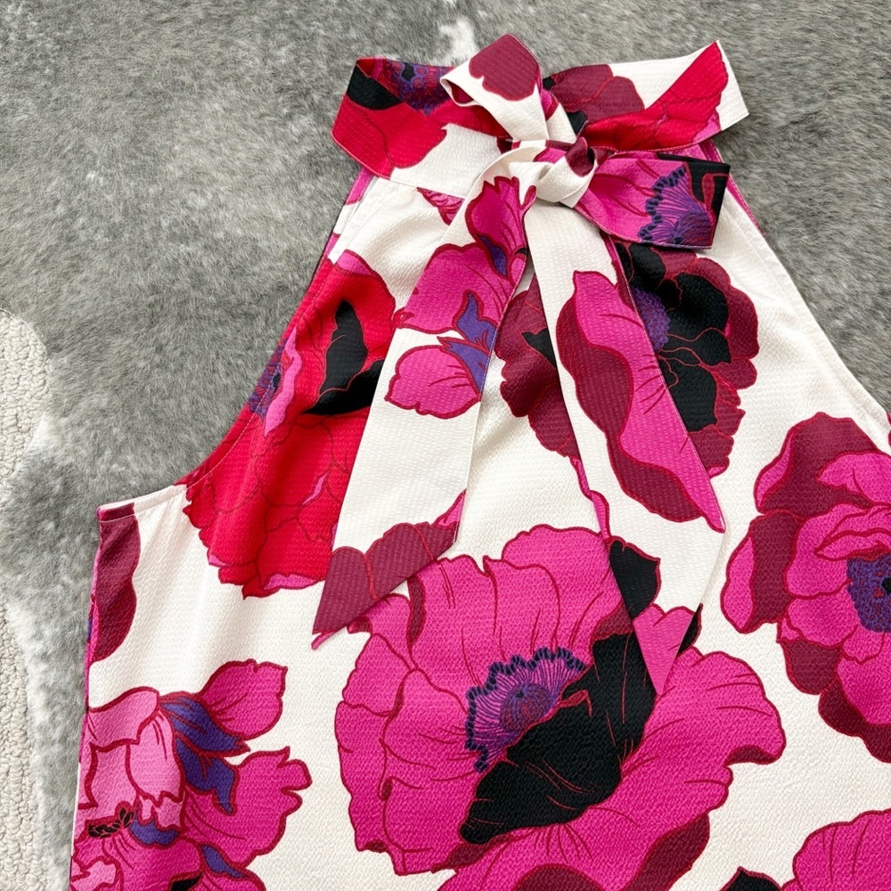 NWT Talbots Blooming Floral Tie Neck Halter Blouse - Picture 2 of 11